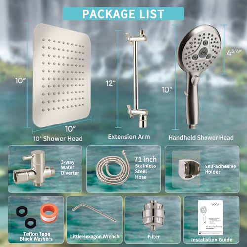 10'' Dual 20 Stage Filtered Shower Head with Handheld