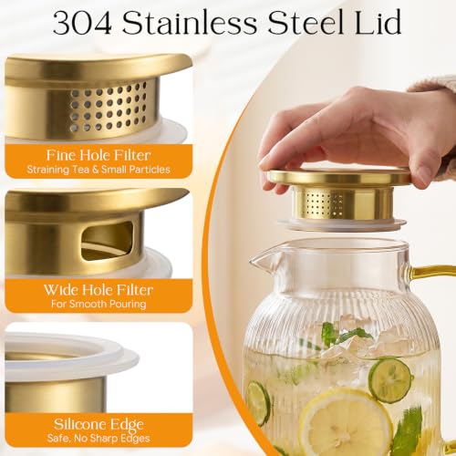 68 oz Glass Pitcher with Lid (2 Count)