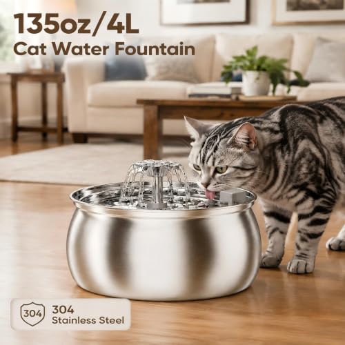 Cat Water Fountain Stainless Steel (135 Fl Oz)