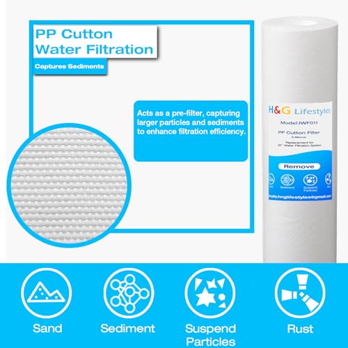 4.5" x 20" 3 Stage Whole House Water Filter Replacement (3 Count)