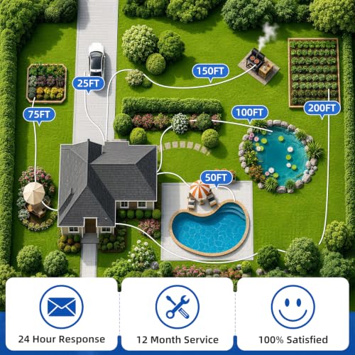 75ft 304 Stainless Steel Metal Garden Hose with Blue Nozzle