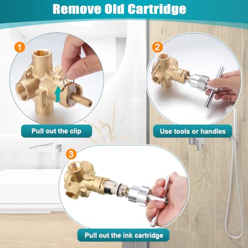 4 Pack 1222 Replacement Cartridge Compatible with Moen with Puller (4 Count)