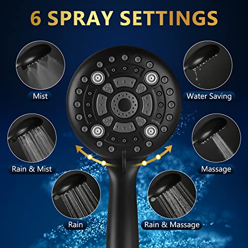 6 Spray Modes High Pressure Handheld Showerhead Set Upgraded