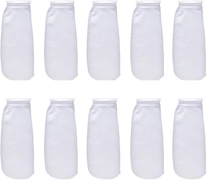 ALEGI Aquarium Filter Socks 4 inch by 14 Inch Long, 200 Micron - 4 Inch Ring Aquarium Felt Filter Bags - 10Pack - AquaVibe