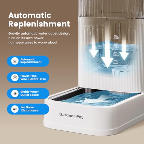 2.9 Gallon Automatic Dog Water Dispenser with Stainless Steel Bowl