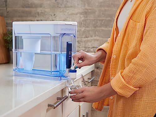 32-Cup 5-Stage Water Filter Dispenser with Instant Read Out - 0 TDS for Improved Tap Water Taste - IAPMO Certified to Reduce Lead, Chromium, and PFOA/PFOS