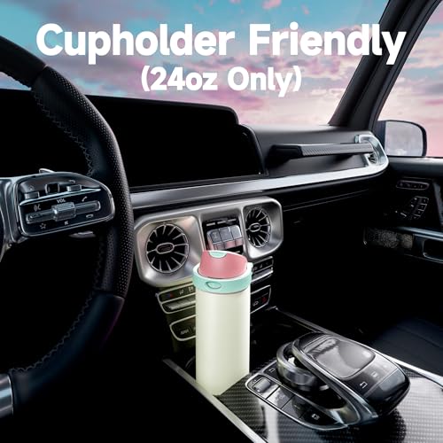 24 oz Insulated Water Bottle with Straw