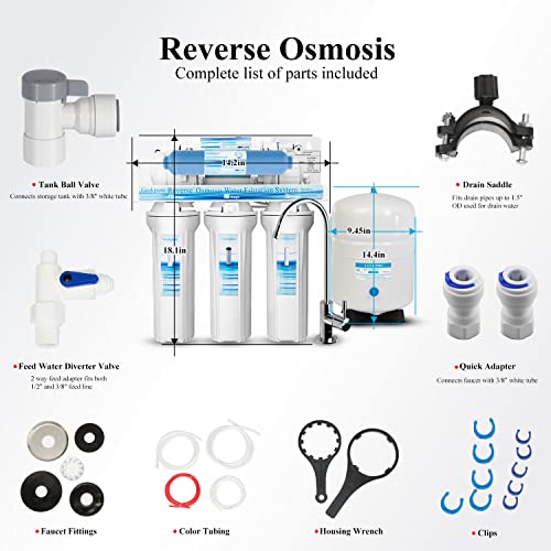 6 Stage Reverse Osmosis RO Drinking Water Filter System
