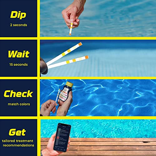 Yellow 4 Way Pool and Spa Test Strips (100 Strips)