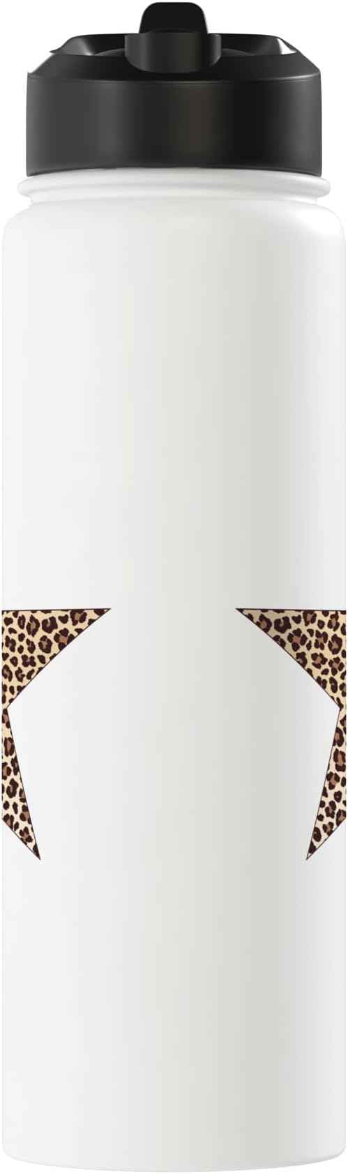 Star Shape - Cute Cheetah Leopard Print Graphic Stainless Steel Insulated Water Bottle