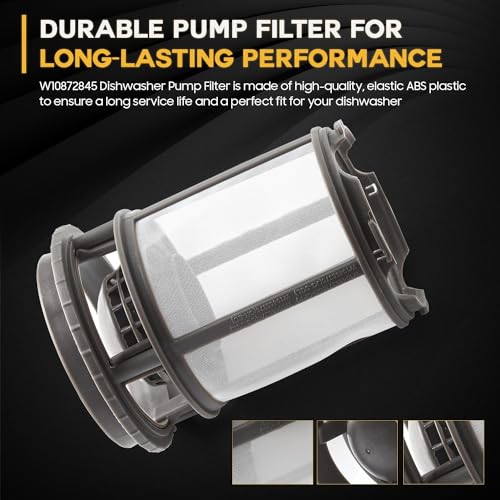 W10872845 Dishwasher Pump Filter Cup Replacement Part Compatible With Whirlpool Kenmore Dishwasher