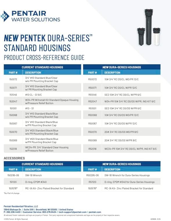 Pentair Pentek R50071 10" x 2.5" Filter Housing