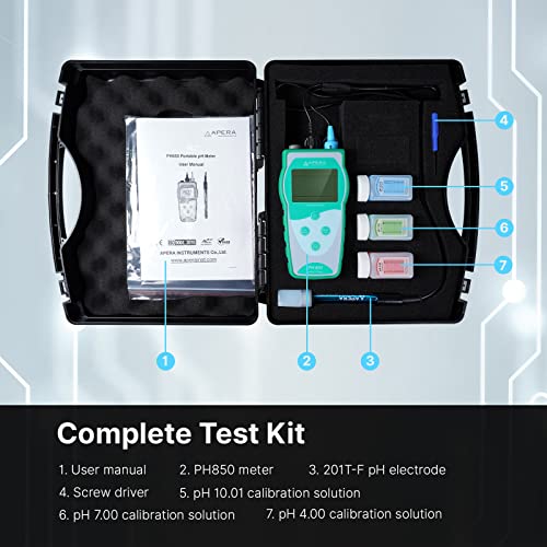 Value Series PH850 Portable Handheld pH Meter Kit