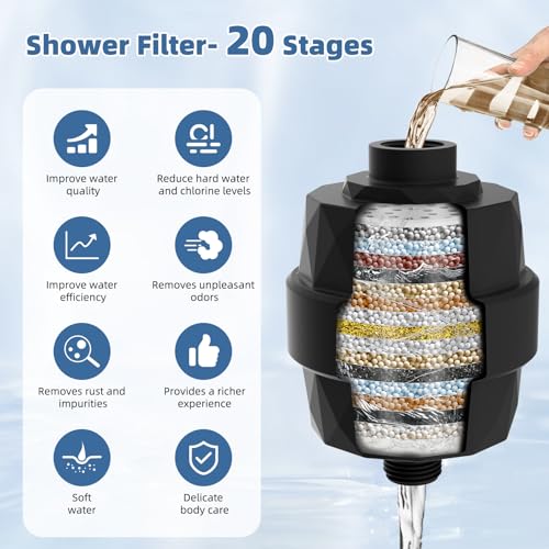 Metal Rain Filtered Shower Head with Handheld