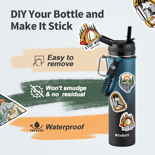 24 oz Insulated Water Bottle with Straw