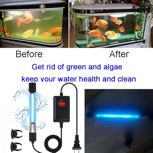 Aquarium UVC Clean Light Algae Clear Green Bloom Clean Fish Tank UVC Water Clean Lamp for Sump Pond Filter Tank