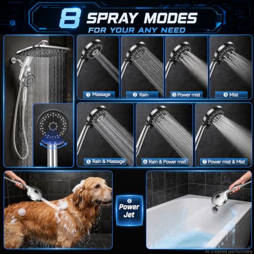 14" Luxurious Shower Head with Handheld