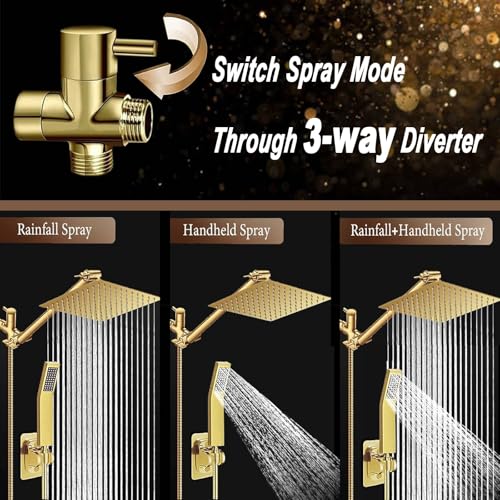 10'' Square Rain Shower Heads with Handheld