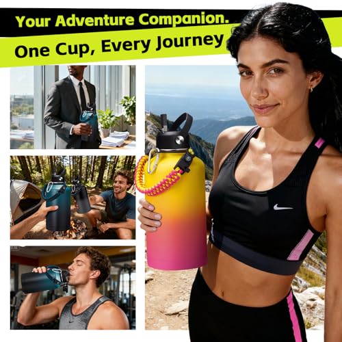 64oz Insulated Water Bottle with Straw (9 Count)