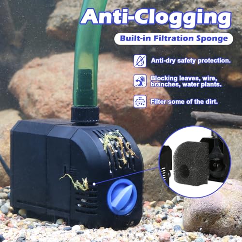 Submersible Water Pump 520GPH Aquarium Pump w
