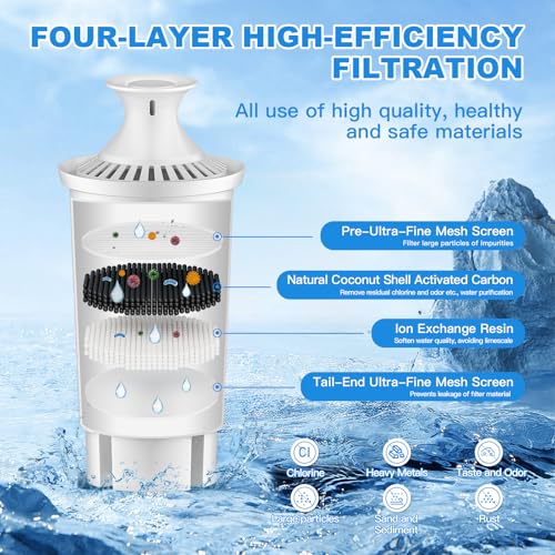 Water Filter Replacement Compatible with Brita Filter & Pitchers