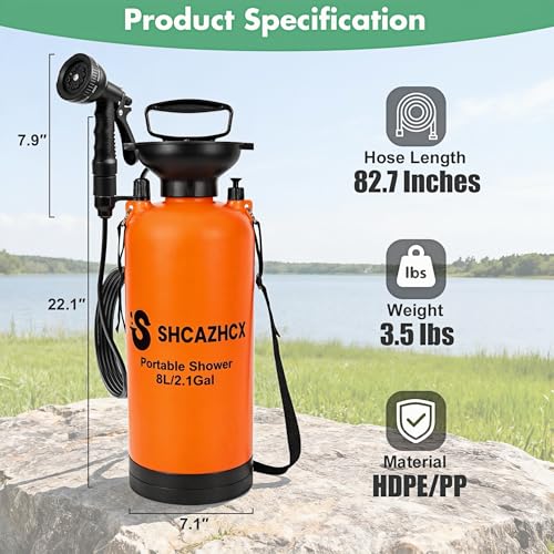 2.1 Gal 8L Portable Shower for Beach