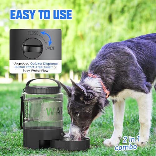 Dog Water Bottle Bowl Dispenser (95 Fl Oz)