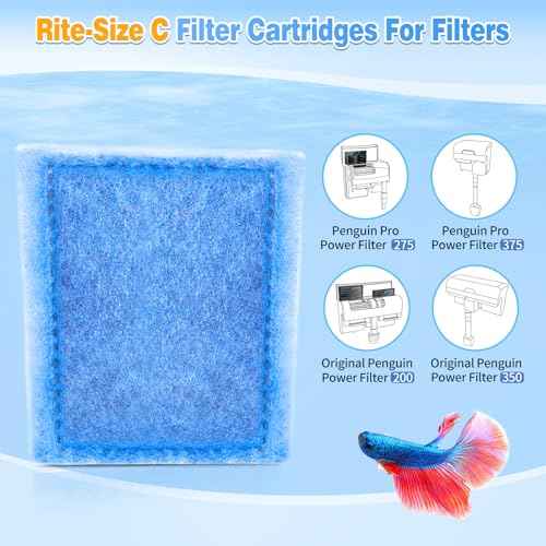 16 Pack Rite Size C Filter Cartridges Compatible with MarineLand Filters