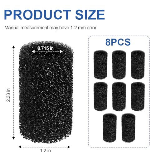 Pre Filter Sponge for Aquarium Shrimp Fry Fish Tank Filter Intake for Marina S10 (8 Count)