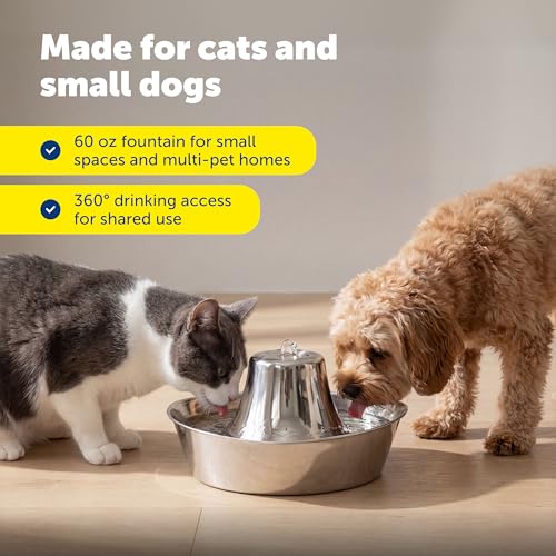 Seaside Stainless Cat & Dog Fountain with 4