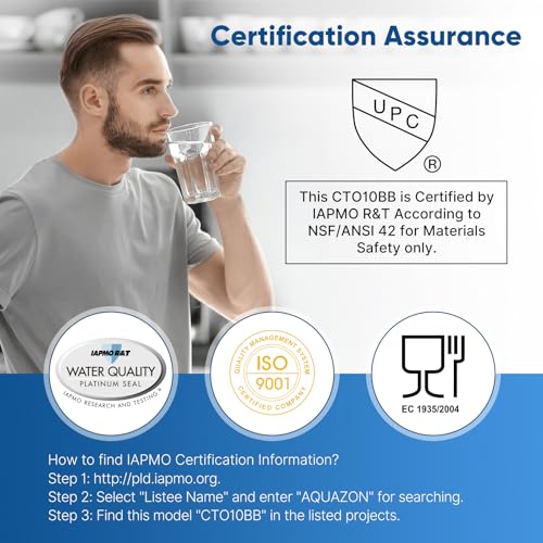 5 Micron 10" x 4.5" Whole House CTO Coconut Shell Activated Carbon Water Filter Replacement Cartridge for Dupont WFHDC8001 (2 Count)
