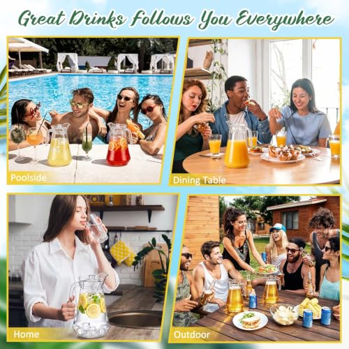 Tessco 12 Pcs Plastic Pitchers 60 Oz Clear Water Beer Jug Large (12 Count)