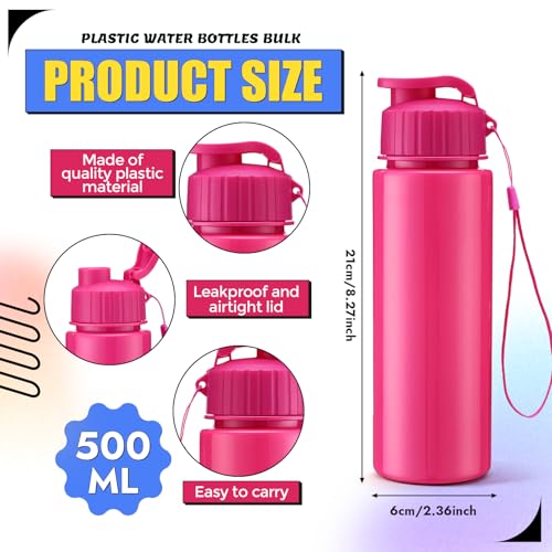 20 Pcs 17 Oz Plastic Water Bottles Bulk Sports (20 Count)