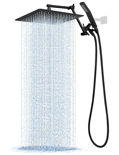 All Metal 12 Inches Rainfall Shower Head with Handheld Combo