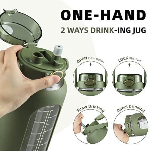 52 oz Glass Water Bottle with 2