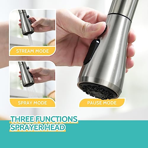 Touchless Kitchen Faucet with Pull Down Sprayer Brushed Nickel