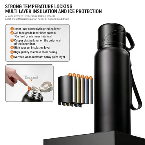 Double wall vacuum Leakproof stainless steel wide mouth insulated water bottle;tea tumbler with infuser