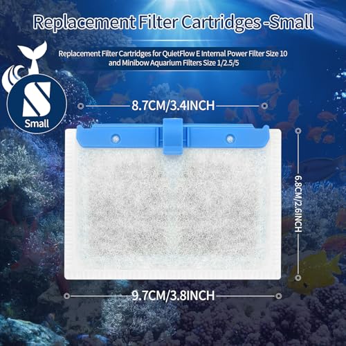 10 Pack Small Replacement Filters Cartridges withQuietFlow (10 Count)