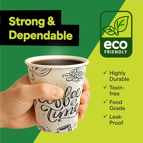 10 oz 100 Pack Disposable Coffee Paper Cups (100 Count)