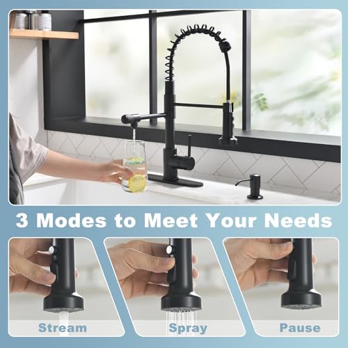 Drinking Water Faucet 3 in 1 Filter Kitchen Faucet Matte Black