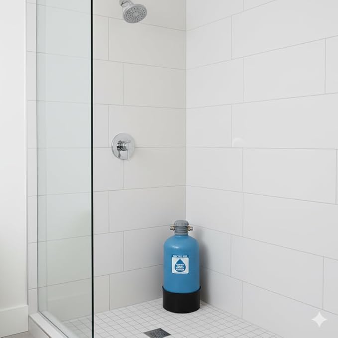 On The Go Shower Set Up Double Standard Water Softener