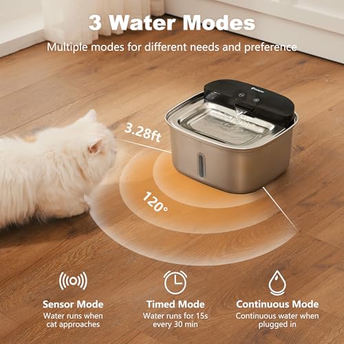 Wireless Cat Water Fountain Stainless Steel