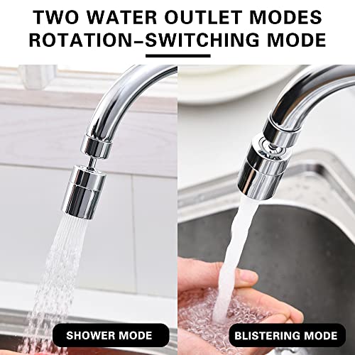2 Pack Sink Faucet Aerator 360 Degree Swivel Kitchen Faucet Sprayer Attachment