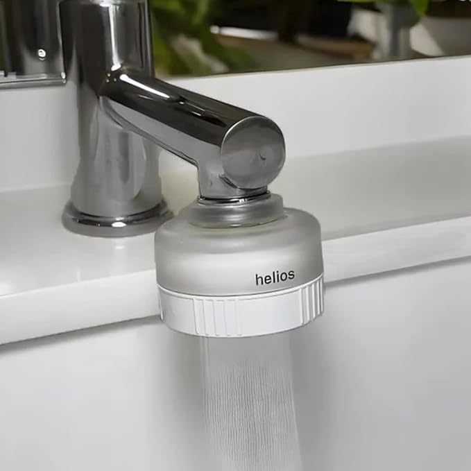 Helios Skincare Filter, Bathroom Sink Faucet Filter, For Women/Men all Ages, Removes Chlorine 99%, Hydrate Skin, Vitamin-C Infused, Advanced Filtration, Clinically Tested