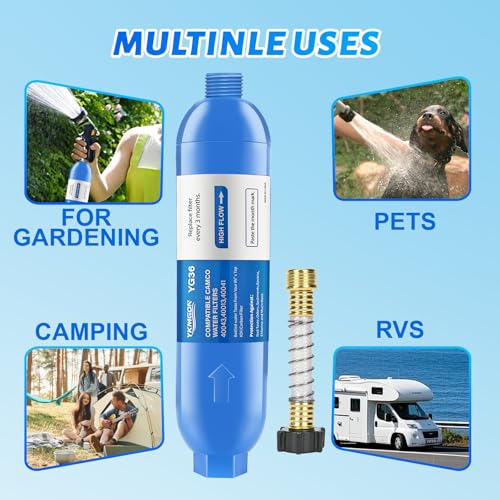 RV Inline Marine Water Filter With Flexible Hose Protector
