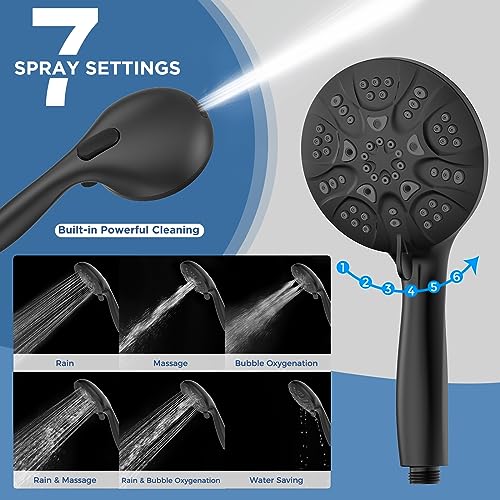 6 Mode High Pressure Handheld Shower Head with Power Wash