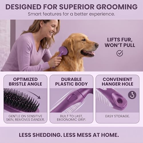 Round Bristle Pet Brush for Dogs and Cats
