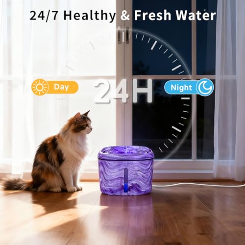 Cat Water Fountain Purple