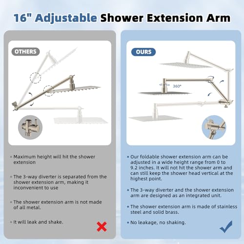 Metal Rain Shower Head with Handheld