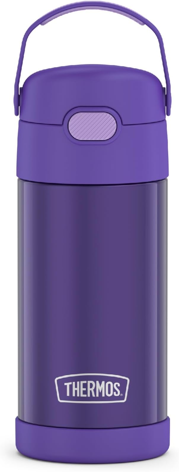 THERMOS FUNTAINER Water Bottle with Straw - 12 Ounce - Kids Stainless Steel Vacuum Insulated Water Bottle with Lid, Violet